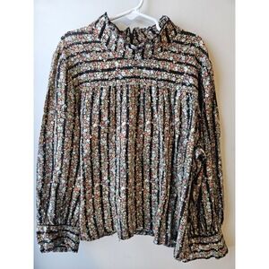 Free People Girls Sz 6 Top – Boho Ditsy Floral Peplum Hem‎